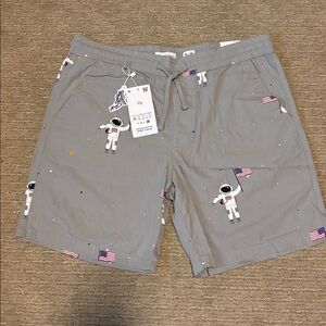 NWT Denim and Flowers Mens Shorts Astronaut USA Size XL/36 by Ricky Singh